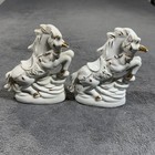 Unicorn Porcelain Maybe Ceramic Vintage Lot White Figurines Horse Gold Trim Fair