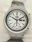 Seiko 6139-7100 Chronograph Automatic Helmet Men S Watch Vintage White Dial