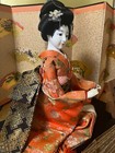 Vintage Japanese Doll Kimono Geisha Maiko Koto Folding Screen