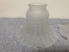 Vintage Frosted Glass Scalloped 2    Fitter Lamp Shade Lot Of 2