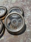 Vintage Coasters Set Of 4 Glass Starburst Art Deco Silver Plated  Italy