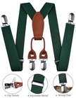 Branduce Adjustable Baby Boy Pre-tied Bow Tie And Suspenders Set Dark Green