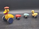 Vintage 1940 s Fisher Price Wooden Ducks Pull Toy Mother   Three Ducklings 