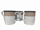 Set Of 8 Spode Home Vintage Chic Coffee Mugs Beige Black 