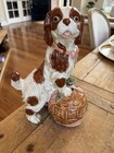 Vintage Staffordshire Porcelain Pottery Springer Spaniel Dog With Ball Yarn 12   