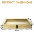 Novel Box Large Glass Top Metal Clasp Jewelry Display Case - Natural Wood