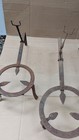 Antique Wrought Iron Hearth Trivets Fireplace Kettle Pot Stands Primitive