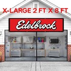 Edelbrock Racing Banner Flag Big 2x8 Ft Cylinder Heads Mechanic Garage Carbureto
