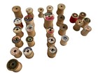 Wooden Thread Spools Assorted Size Lot Of 27 Vintage Pieces coats Star Talon Etc