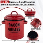 Bacon Grease Container With Strainer - Large Red Kitchen Oil Storage Can - Red