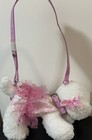 Poochie   Co Girl s Furry White Poodle Dog  Purse  Pink Sequins Skirt