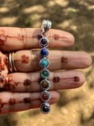 7 Seven Chakra Natural Gemstone Pendant  Reiki Feng Shui Healing Pendant  Yoga 2