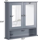 Bathroom Cabinet Wall Mount Medicine Cabinet Adjustable Shelves W  2 Mirror Door