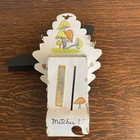 Vtg 1970s Mushroom Metal Match Holder Wall Pocket Retro Cottagecore Shroom Decor