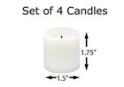 4 Pack 1 75 Inch White Economy Flameless Votive Candle - True Flicker
