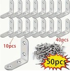 50pcs L-shaped Bracket Corner Brace 90 Degree Angle Corner Lot Stainless Steel