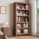 71  Farmhouse Bookcase Adjustable Shelves 5 Tier Tall Bookshelf With Wooden Legs