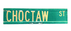 Authentic Retired Green Metal Choctaw St Street Sign Reflective Road 24 X 6 