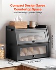 Vevor Bread Box For Kitchen Counter Bamboo Wood Storage Container Black