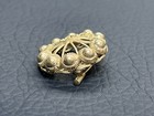 Antique Austrian 800 Solid Silver Round Brooch Filigree Flower