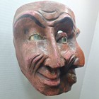 Vintage Mexican Guerrero Folk Art Double Face Carved Wood Dance  Mask Atq