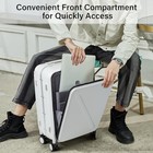  Wide Handle Carry On Luggage With Front Pocket 20-inch Carry-on White