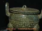 4 2  Ancient Chinese Bronze Ware Dynasty Stripe Pattern Incense Burner Censer