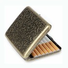 Retro Bronze Metal Cigarette Case Holder Box For King Size Or 20 s Cigarettes  