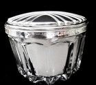 Vtg  Towle Sterling Silver Crystal Vanity Powder Jar Orig  Box Mirror In Lid Nos