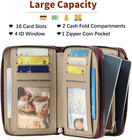Women s Wallet Double Zip Around Credit Card Holder Ladies Wallet Rfid Blocking