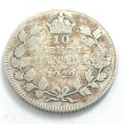 1929 Canada 10 Ten Cent Silver Dime Canadian Circulated George V Coin L552