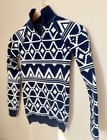 Sweaty Betty Aztec Print Navy Activewear Ski Thermal Half Zip Top Xs 4 Baselayer