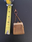 Vintage Gold Tone Metal Mesh Coin Purse W  Chain Clip   Faux Pearl Trim