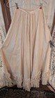 Edwardian Victorian Ivory Cotton Ruffled Hem Skirt Train Museum Deaccession