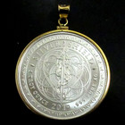Coin Pendant 2019 Don t Tread On Me 1 Oz  Silver Round 14k Gold Filled  Bezel