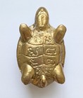Thai Buddhist Phaya Tao Turtle Amulet With Sacred Inscriptions Brass 3 3 Inches