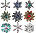 Luxury Christmas Snowflake Brooch Pin Crystal Rhinestone Fall Autumn Jewelrygift