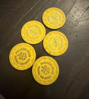 Rare Lot Of 5 1960 s  Palace Club Casino Chip 10 Cent - Reno