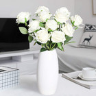 10 Pcs Artificial Silk Rose Flowers White Long Stem Wedding Bouquet Home Decor