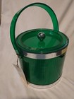 Vintage Mid Century Georges Briard Ice Bucket Razzle Dazzle Green Mint Barware