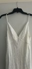Jenny Yoo Women s Size 6 White Silk Satin Floral Jacquard V-neck Slip Gown