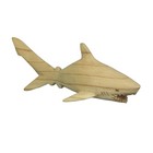 8  Hand Carved Great White Shark Wooden Sculpture     Nautical Ocean Decor