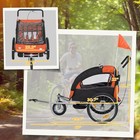 2-seat Kid Bicycle Trailer With Windows And Canopy Coupler Attachment  Orange