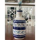 Blue And Cream Stoneware Oil Cruet Made In Spain