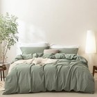 3 Pieces Heathered Green Duvet Queen  90 x90   Heathered Green no Comforter 