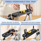 4 Step Ladder  Retractable Handgrip Folding Step Stool With Anti-slip Wide Pedal