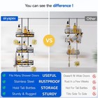 Shower Caddy Over The Door Organizer  Bath Rack Hanging Over Glass With Hooks   
