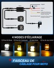 Pair 180w Motorcycle Headlight Fog Lights Led Auxiliary Driving Lamp Amber White