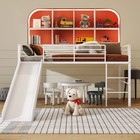 Giantex Twin Loft Bed With Slide  Metal Low Bunk Bed W safety Guardrails   Bu   