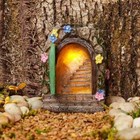 Solar Lighted Miniature Fairy Door For The Enchanted Garden Fairies And Gnomes